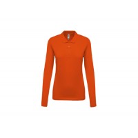 PÓLO PIQUÉ SRA M/COMPRIDA RIBE/MANGA LARANJA K25 